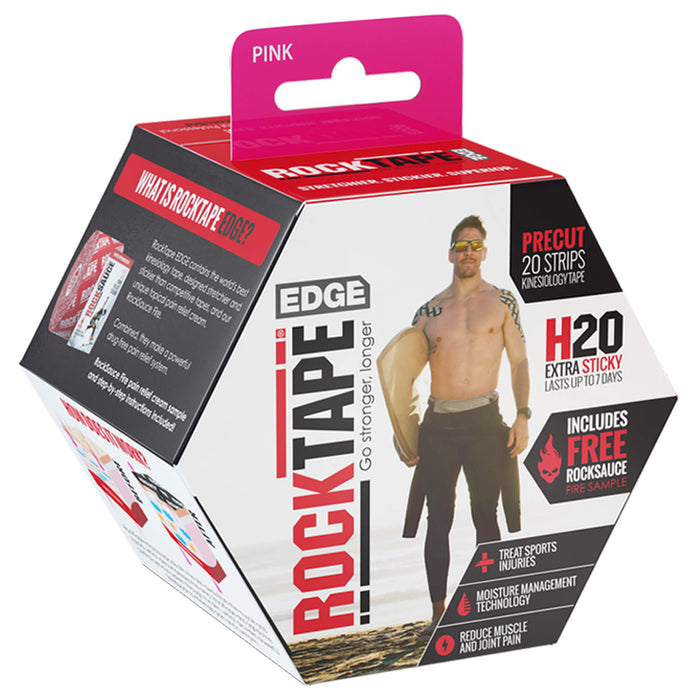 RockTape Edge H2O Pre-Cut Strips Pink packaging