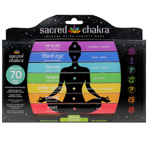 Sacred Chakra Incense Sticks & Holder Variety Pack