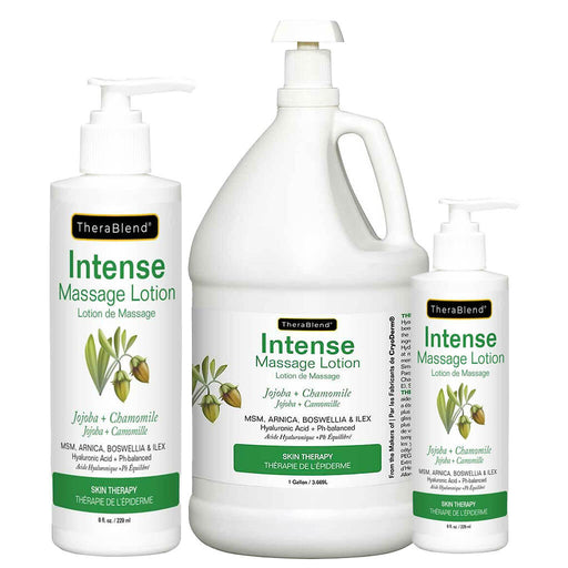 TheraBlend Intense Massage Lotion with Jojoba and Chamomile all sizes