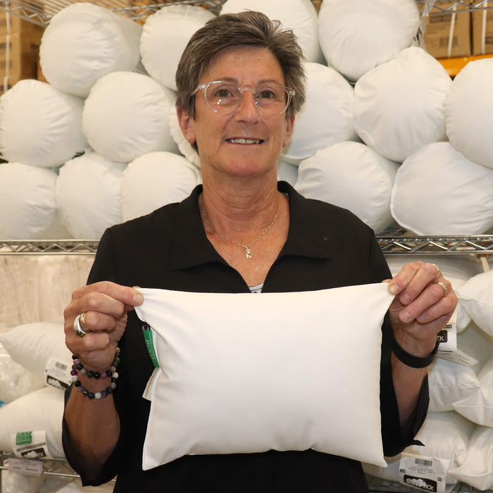 Bev showing BodyBest Small Clinic Shoulder Support Pillow 9x11