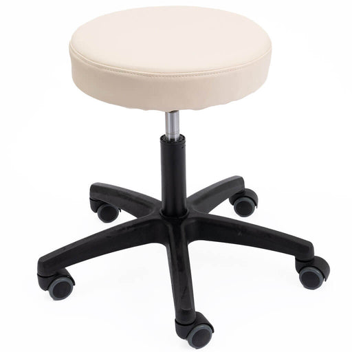 BodyBest Vinyl Dual Fit Stool Cover Vanilla fully covered on stool