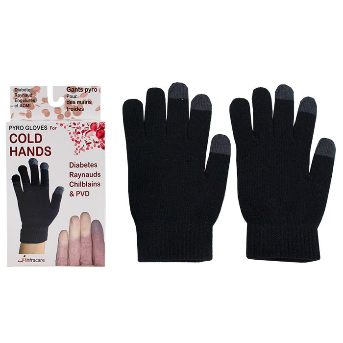 Pyro Cold Hand Gloves packaging and pair of gloves