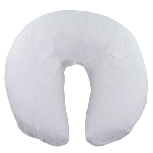 Flannel Fitted Face Rest Covers - White front view fitted on crescent pad
