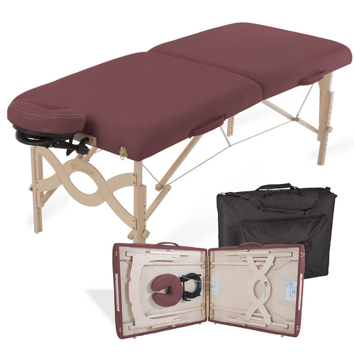 Earthlite Avalon XD Portable Massage Table Burgundy