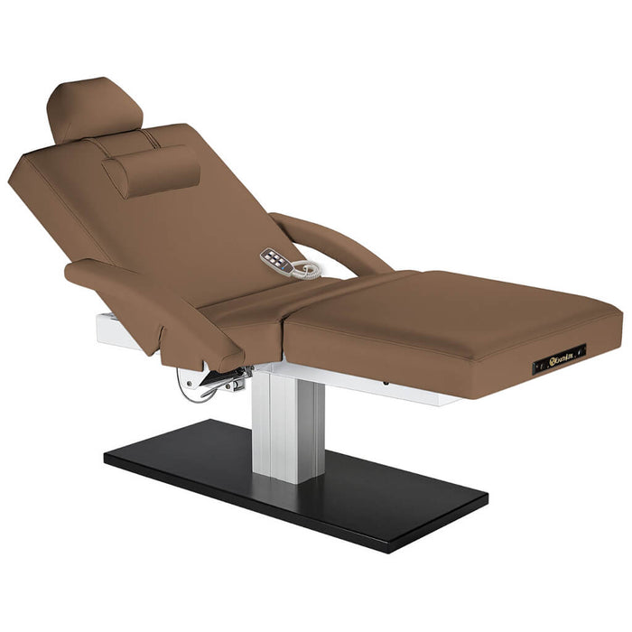 Earthlite Everest™ Spa Pedestal Electric Lift Electric Salon Top Spa Table Latte and accessories