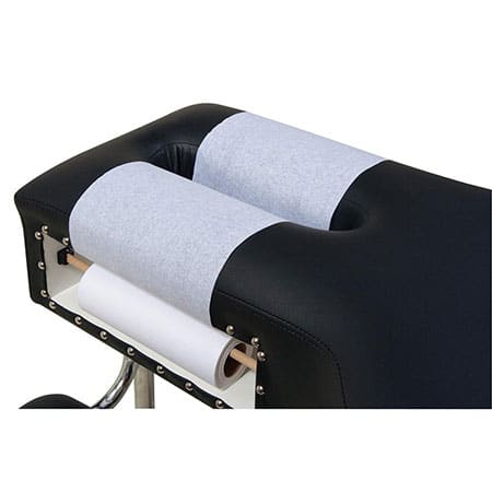 Headrest Paper Rolls shown being used on table