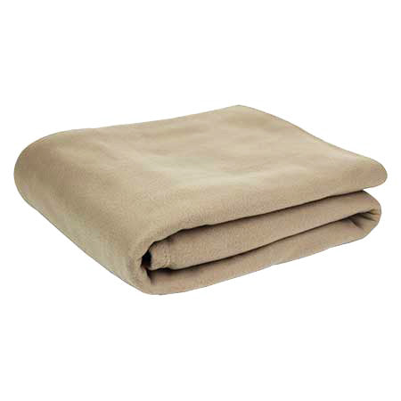 Lightweight Fleece Blanket 72x90 tan folded