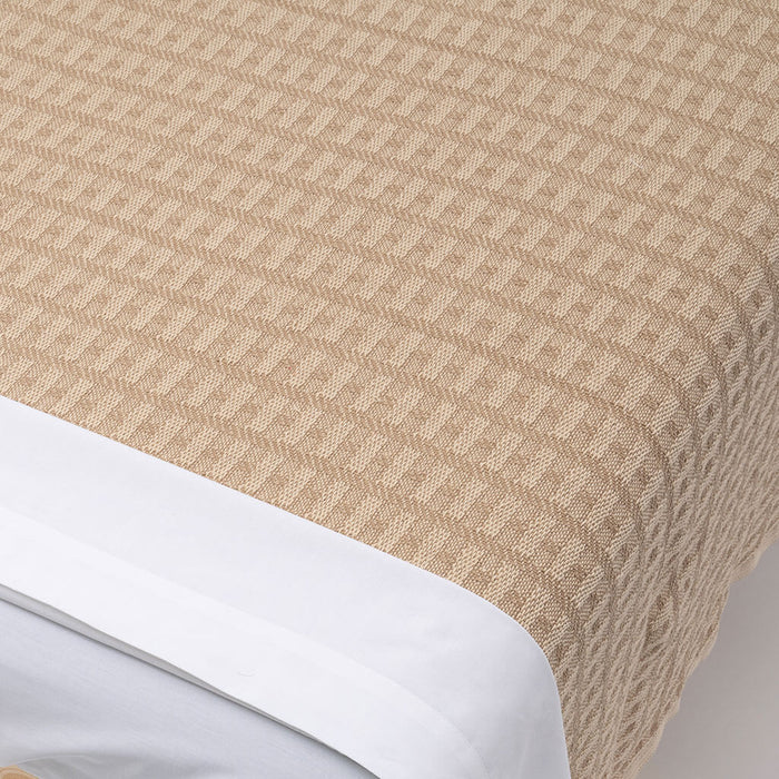 Harmony Cotton Knit Spa Blanket 66x90 tan