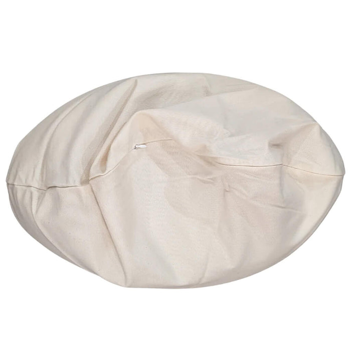 Meditation pillow insert showing zipper