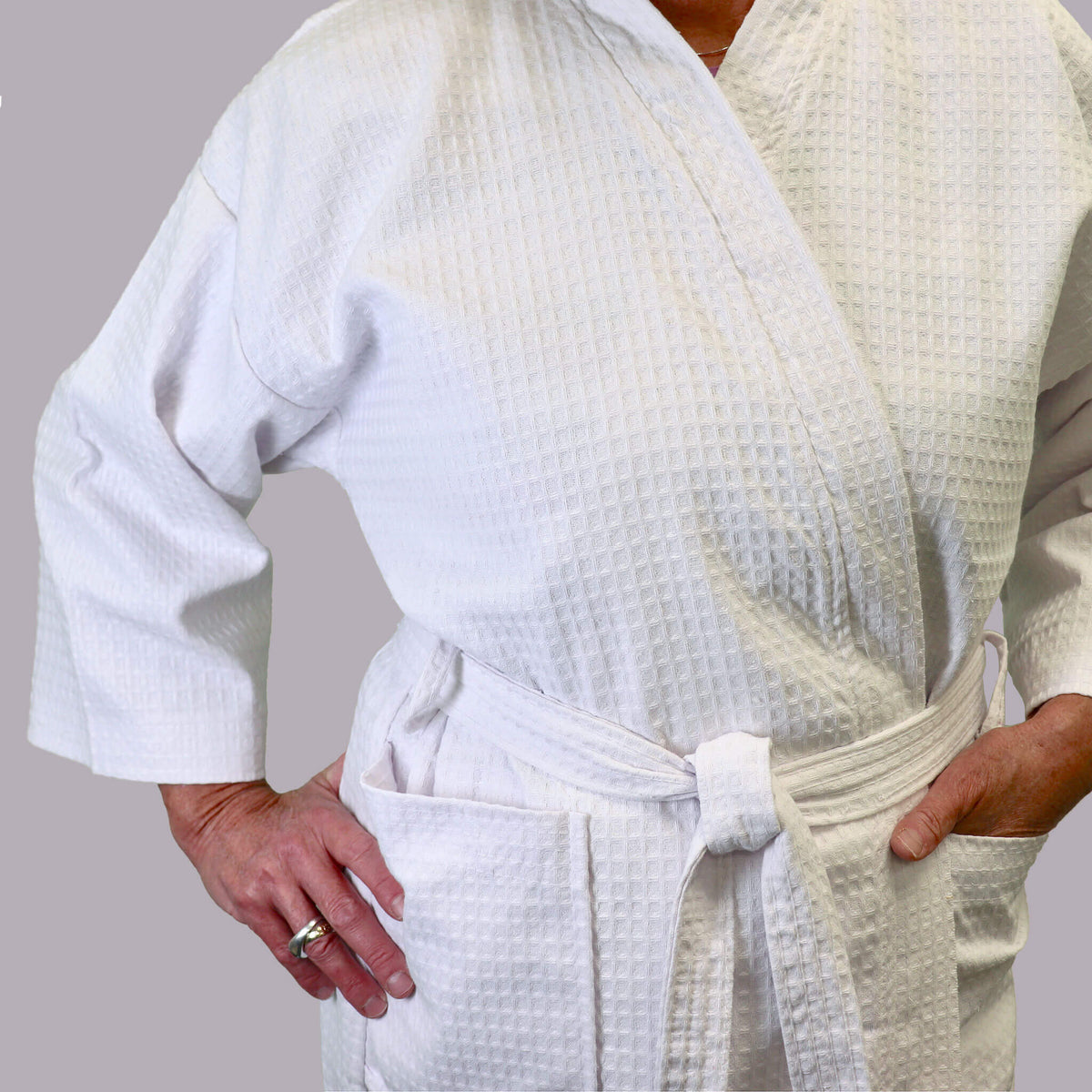 Terry Cloth Robes For Women Waffle Sleeveless Wrap Pocket
