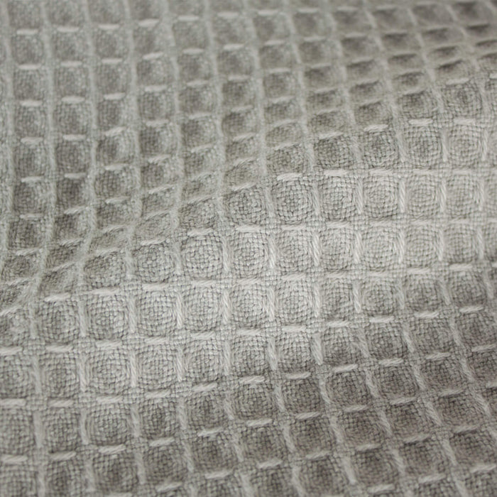 Waffle Weave Blanket texture close up grey